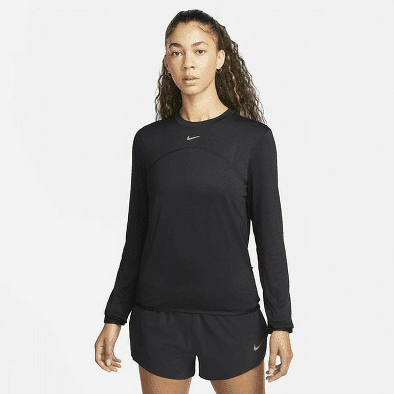 Nike Dri FIT Swift Element UV Women s Crew Neck Running Top Color Black Size XXS Walmart
