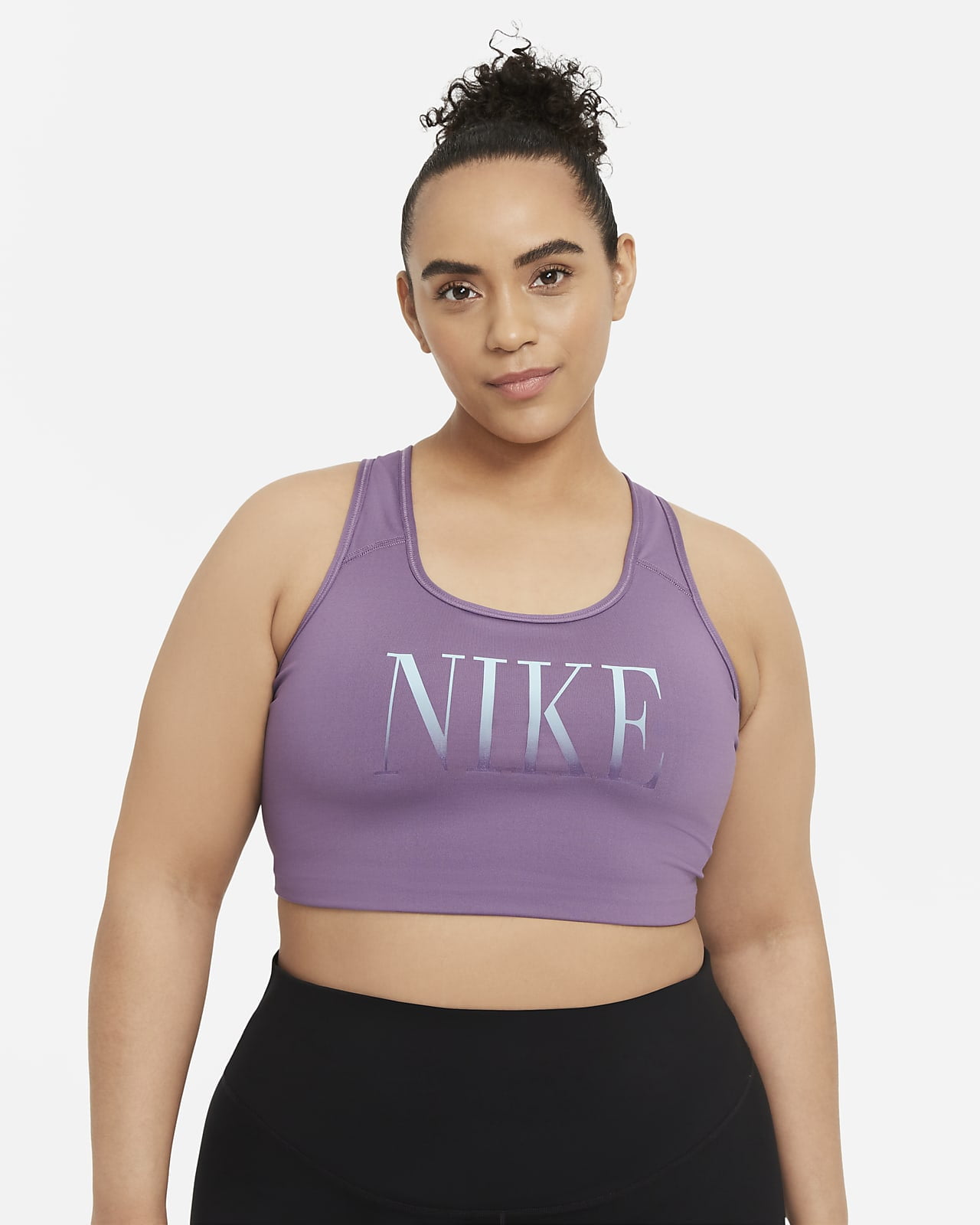 Nike Swoosh Medium Support Purple Smoke/Dark Raisin Sports Bra Size S