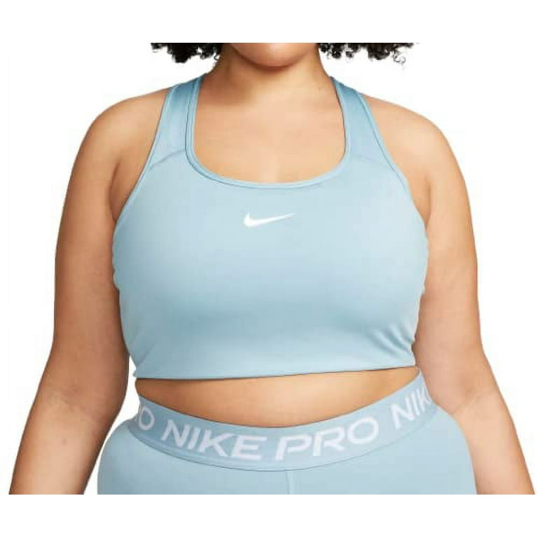 Nike Dri-FIT Swoosh Women's Medium-Support Padded Sports Bra Plus Size  Blue/White 2X DH3384-494 