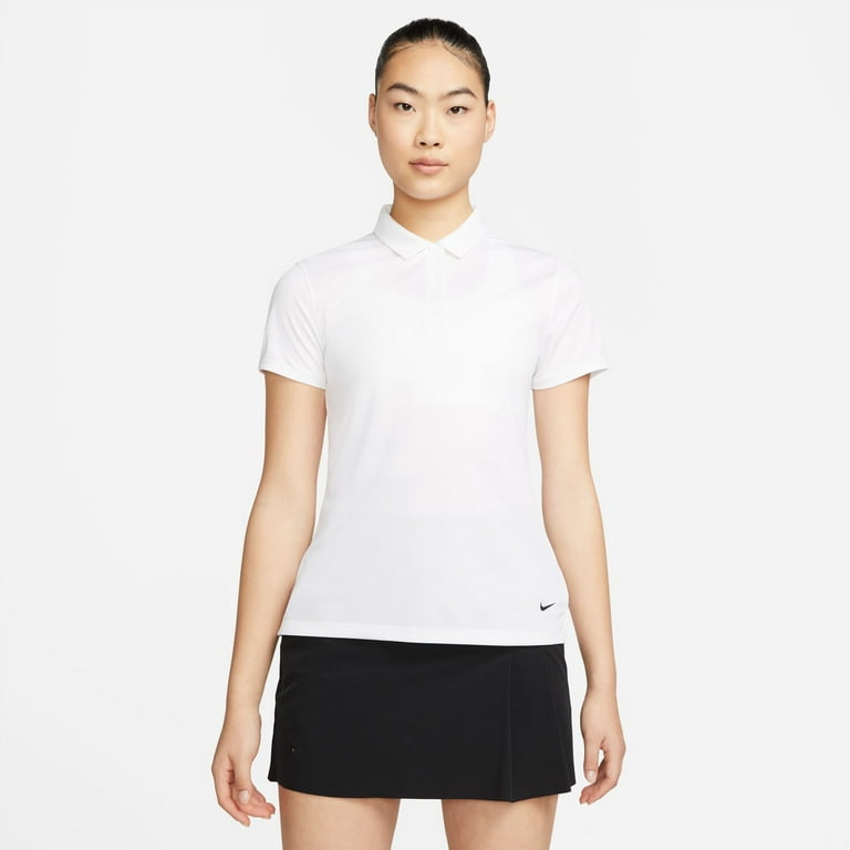 Nike Dri FIT Victory Women s Golf Polo Color White Black Size 2XL Walmart