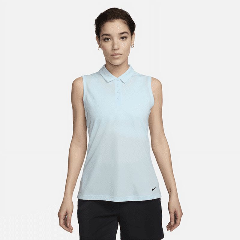 Nike Dri-FIT Victory Women's Sleeveless Golf Polo Color: Glacier Blue/Black Size: XS - Walmart.com