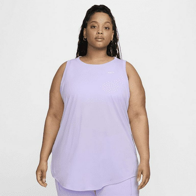 Nike Dri-FIT Women's Tank (Plus Size) Color: Lilac Bloom/White