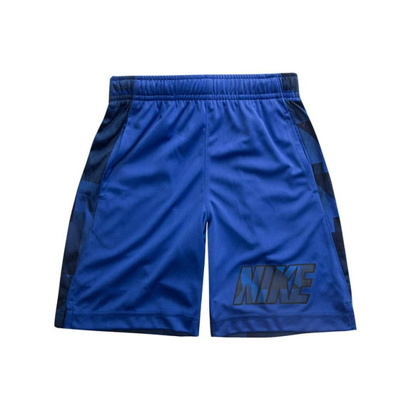 Nike Dri-Fit Boys Blue & Black Geometric Athletic Basketball Shorts XS(4)