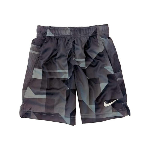 Nike Dri-Fit Boys Gray & Black Geometric Print Athletic Basketball Shorts XS (4)