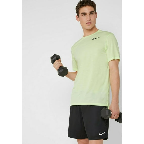 Nike Dri-Fit Breathe Hyper T-Shirt Men's Barely Volt Running T Shirt Size L
