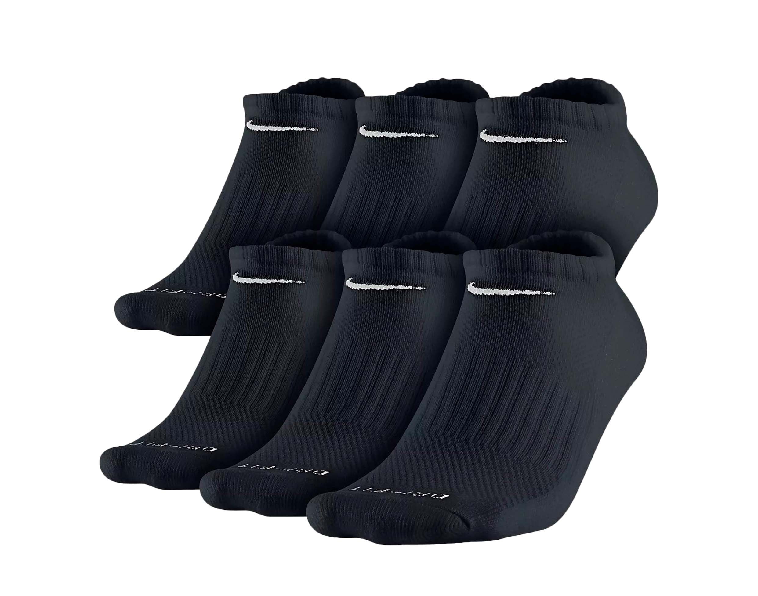 Nike Dri Fit Cushion No Show Socks Medium 6 Pair Pack One Size Walmart