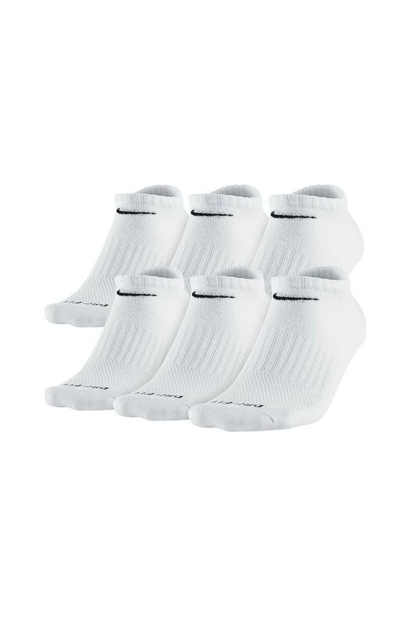 Men's Dri-Fit Cushioned No-Show Socks Large (shoe size 8-12) (White)