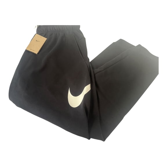 Nike Dri-Fit Fleece Swoosh Tapered Training Pants Mens Black CU6775-010