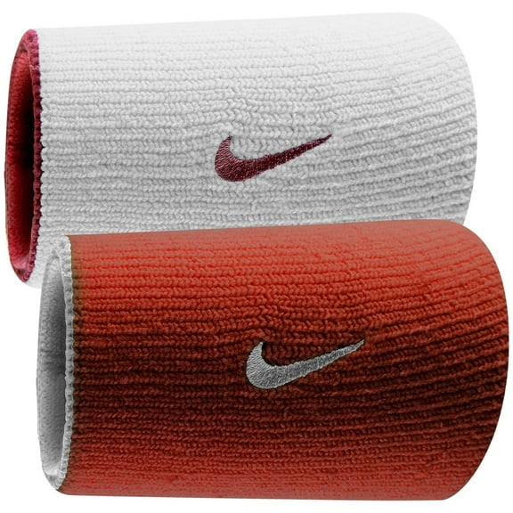 Nike Dri-Fit Home & Away Doublewide Wristbands 1 Pair, One Size Fits Most, Varsity Red/White
