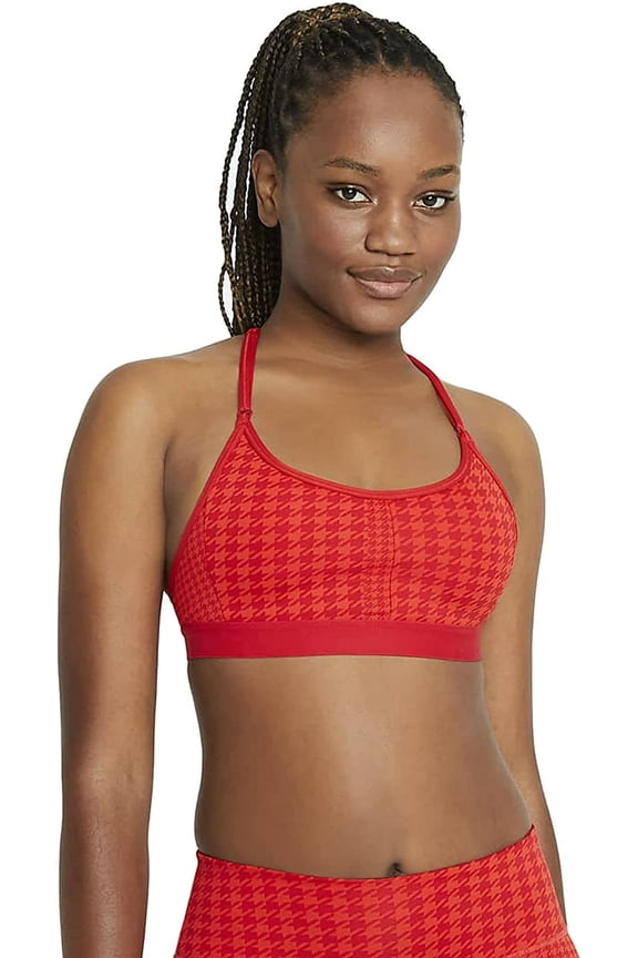 Dri Fit Icon Clash Padded T-Back Light Support Sports Bra Large Chile Red/University Red/White