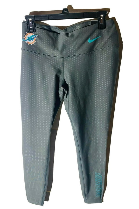 Dri Fit Women's Miami Dolphins Athletic Workout Pants Gray XL