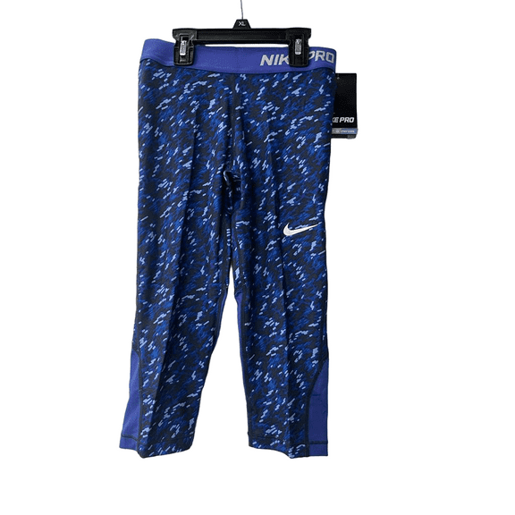Nike Dri-fit Youth Girls Training Capri Tight Pants, Purple Blue, Medium