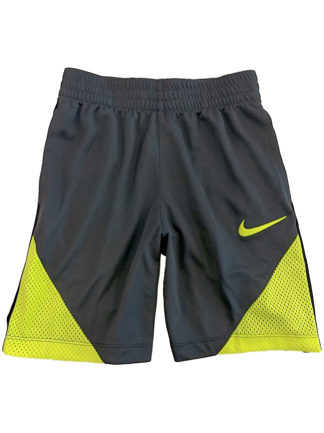 Nike Dry Dri Fit Boys Gray Black Volt Yellow Athletic Basketball Shorts S Walmart