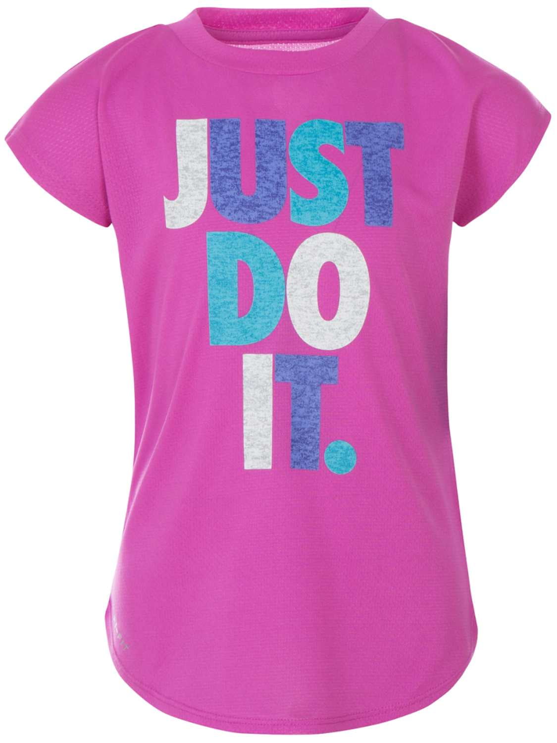 Nike Dry Girls Purple Just Do It Athletic T Shirt Work Out Tee Shirt XS 4