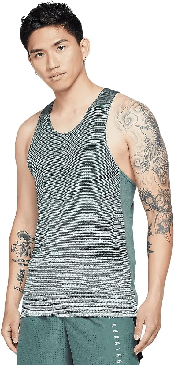 Men's Nike Pro Combat Dri Fi Tank Top Fitted Gray Compression Training  Large 