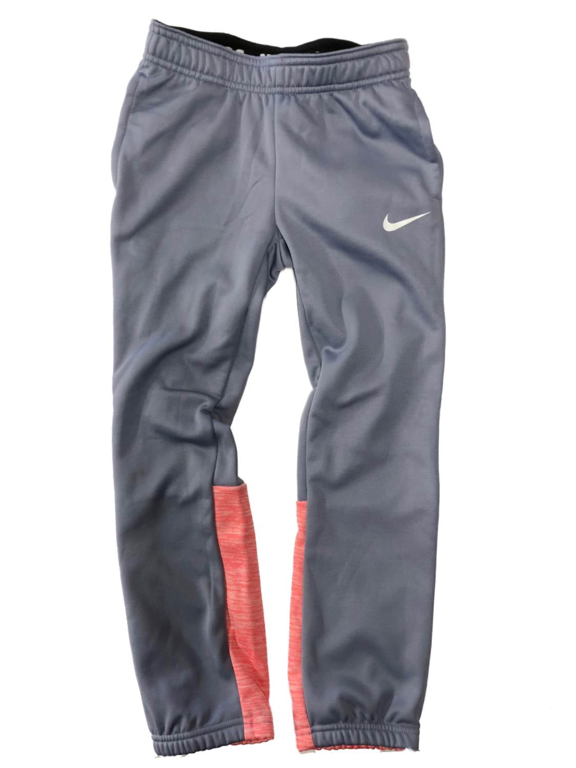Nike Dry Therma Girls Gray & Pink Dri-fit Athletic Leggings Sweat Pants  S(5)