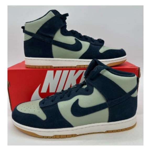 Nike Dunk High Retro SE Navy Blue Rubber Leather Sneakers, Men's