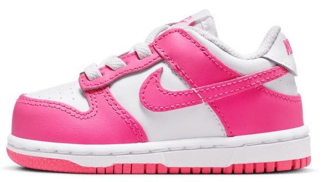 Nike Dunk Low White / Laser Fuchsia  FB9107-102 Toddler Size 8