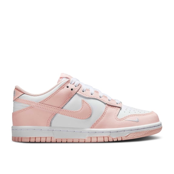 Nike Dunk Low GS Big Kid Shoes, White/Washed Coral, Size 5