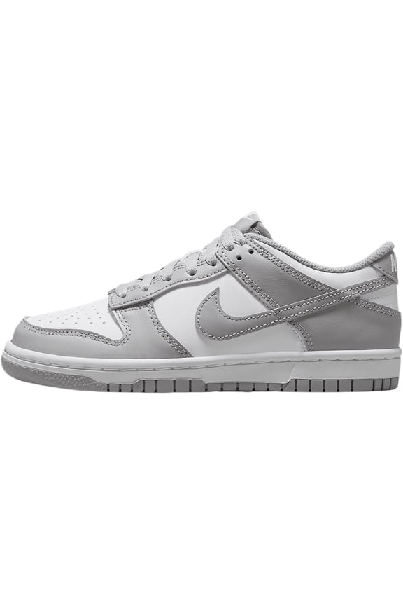 Big Kid's Nike Dunk Low White/Lt Smoke Grey-White (FB9109 123) - 4.5