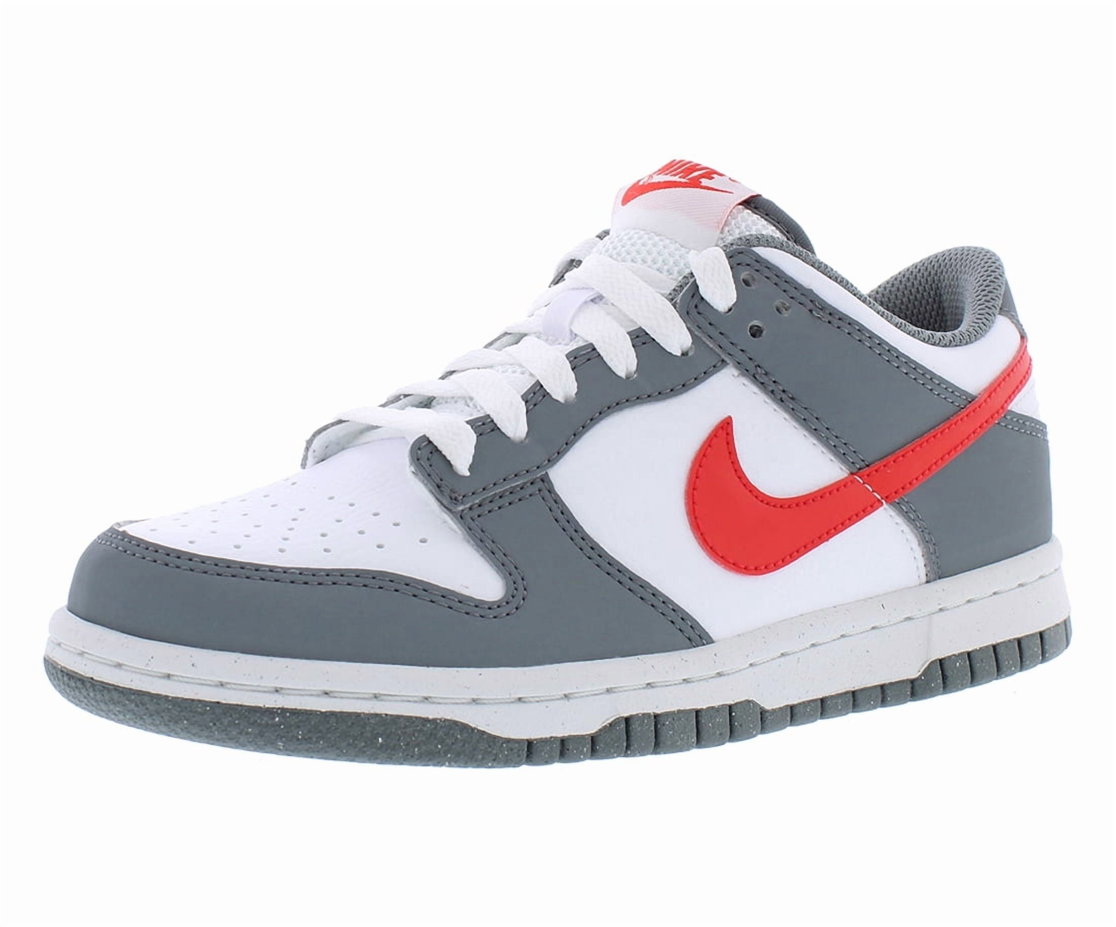 Nike Dunk Low NN GS Boys Shoes Size 5.5, Color: Smoke Grey/Light Crimson/White