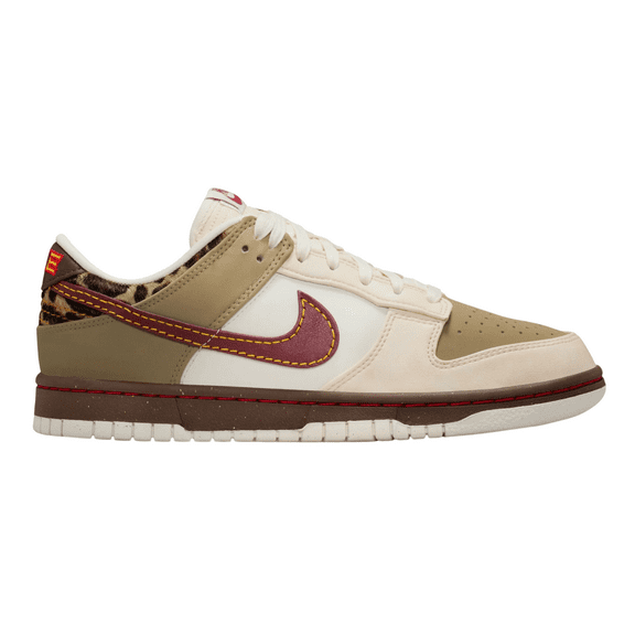 Nike Dunk Low Retro Khaki Team Red Pearl White Leopard (Women's)