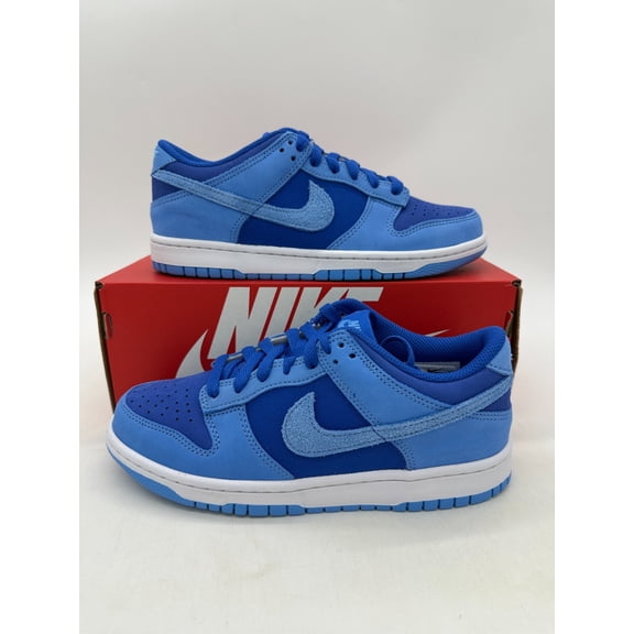 Nike Dunk Low Youth Size 7 Blue White Leather Suede Shoes IB5721 400