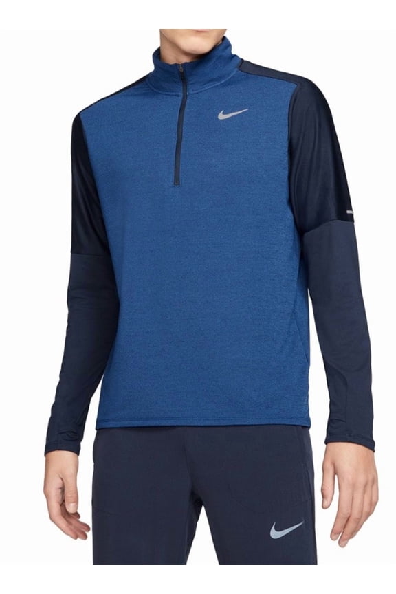 Element Men's Dri-FIT 1/2-Zip Running Top Color: Obsidian/Game Royal/Heather Size: M