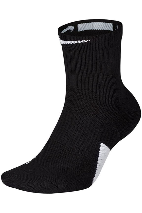 Elite Basketball Mid Socks Black/White, Medium