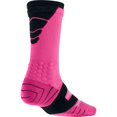 thumbnail image 1 of Nike Elite Vapor Cushioned Football Socks, Pink/Black Men's Large 8-10, 1 of 4