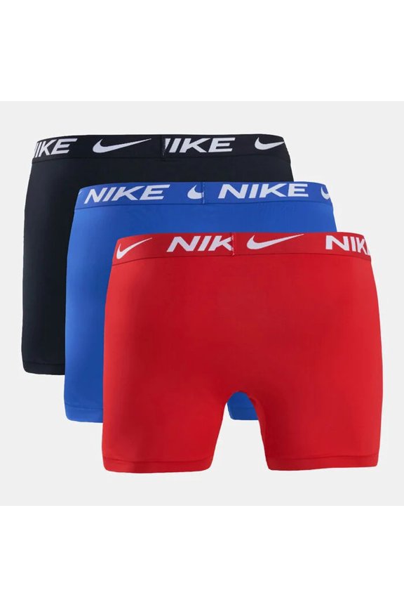 Essential Micro Men's Dri Fit Boxer Brief, Black, Blue, Red (3-Pack) Size M