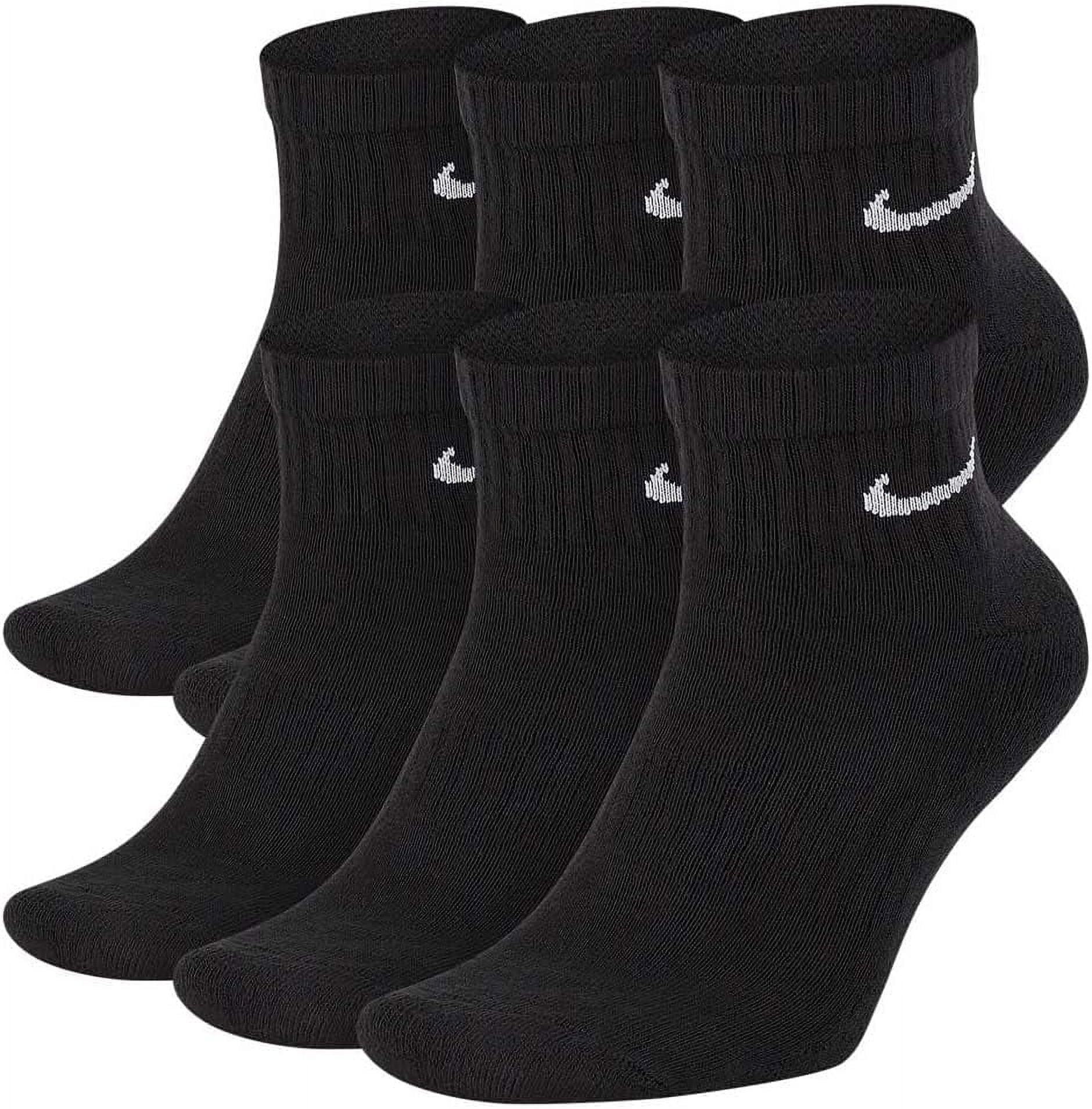 Nike Everyday Cushion Breathable Ankle Training Socks (6 Pair) Large Black/White