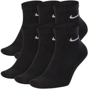 Nike Everyday Cushion Breathable Ankle Training Socks 6 Pair Large Black/White