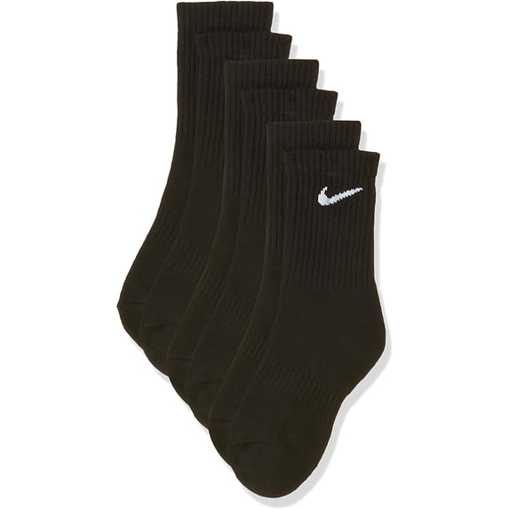Nike unisex-adult Unisex Nike Everyday Cushion Crew 3 Pair Medium Black/White