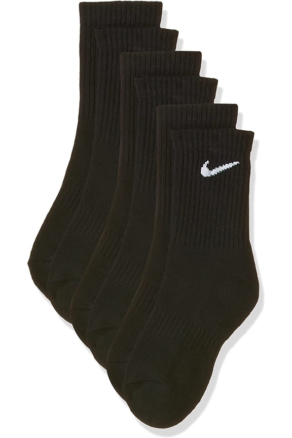 unisex-adult Unisex Nike Everyday Cushion Crew 3 Pair Medium Black/White