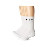 Nike Everyday Cushion Crew Socks, Unisex Nike Socks,, White/Black, Size Large