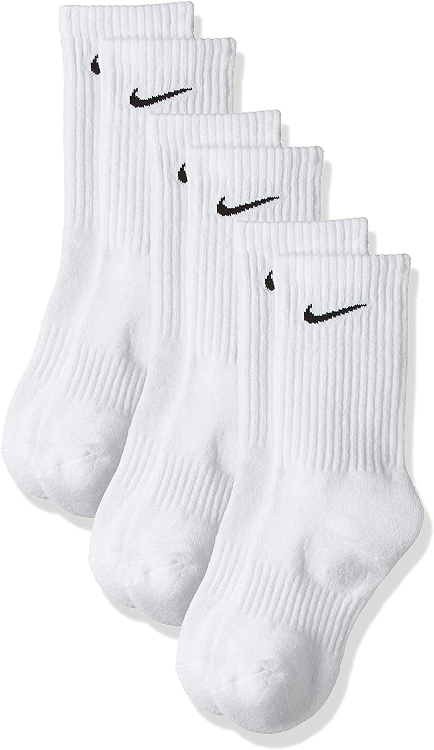 Nike Everyday Cushion Crew Training Socks, Unisex Nike Socks Sweat-Wicking and Impact Cushioning Pair), White/Black, Medium - Walmart.com