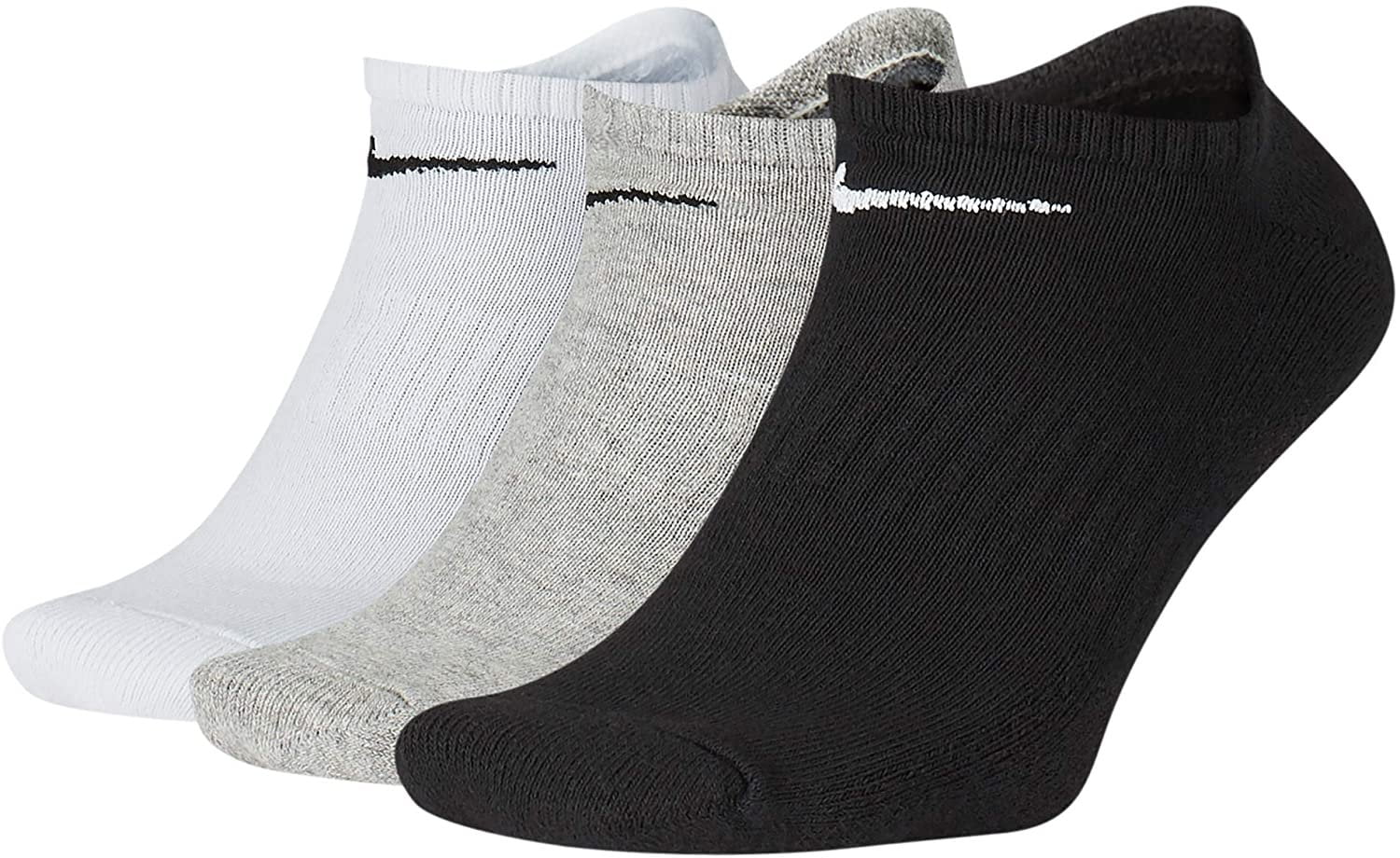 Nike Everyday Cushion No Show Socks, Unisex Nike Socks with Sweat-Wicking Technology Pack of 3 Pairs of Socks, Multicolor - Color, Medium