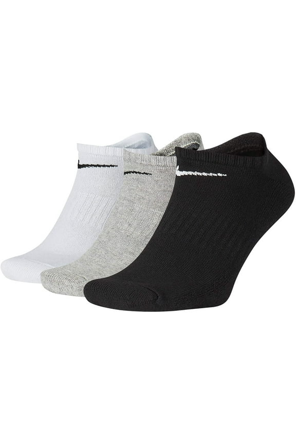 Everyday Cushion No Show Socks, Unisex Nike Socks with Sweat-Wicking Technology Pack of 3 Pairs of Socks, Multicolor - Color, Medium