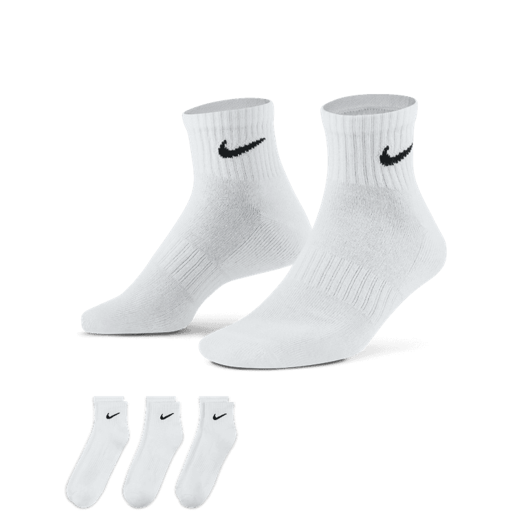 Cushioned Crew Socks 3 Pairs - White, Men's Training