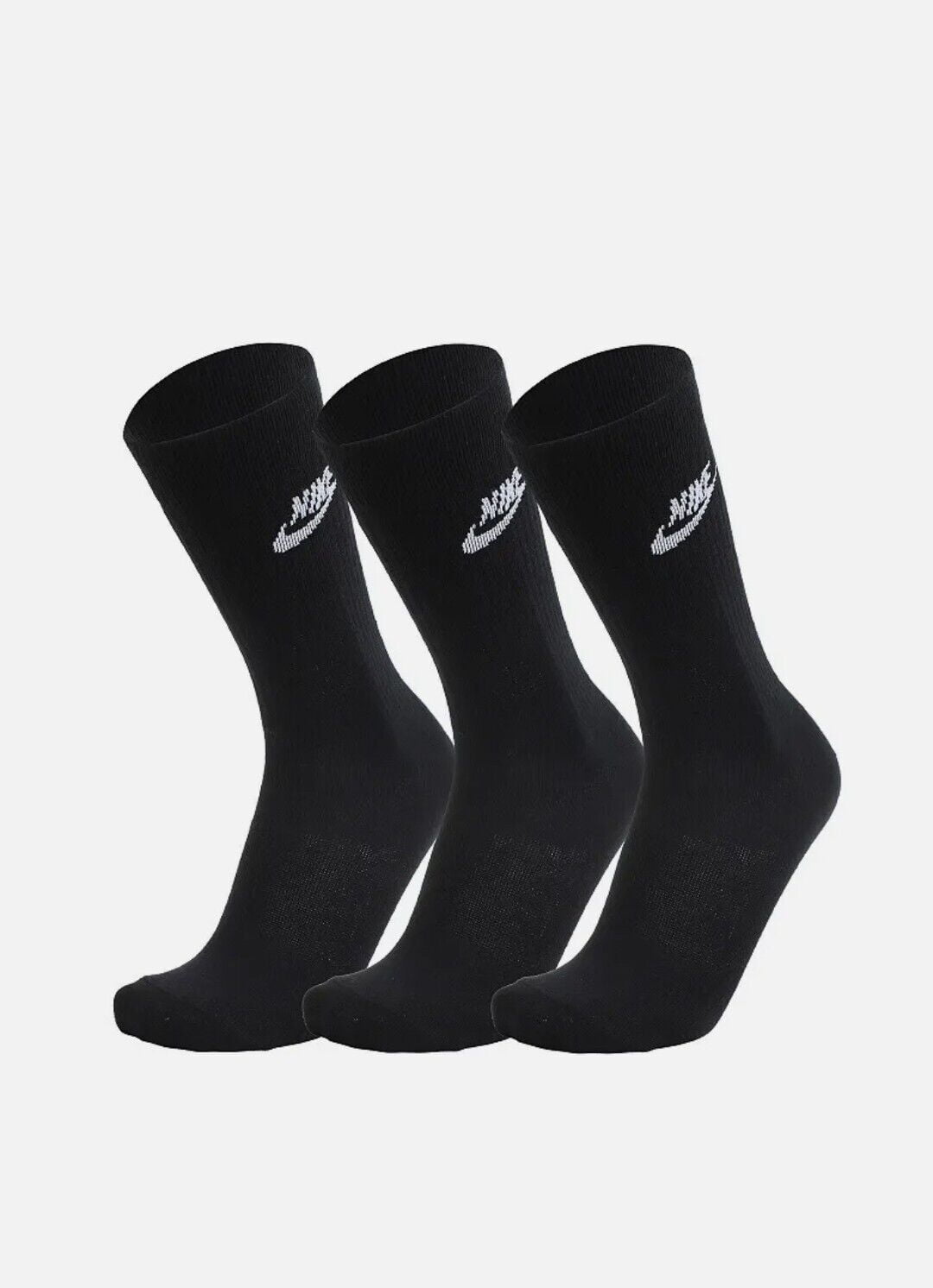 Nike Everyday Essential Crew Socks 3 Pack Black SZ Men 68 Women 610