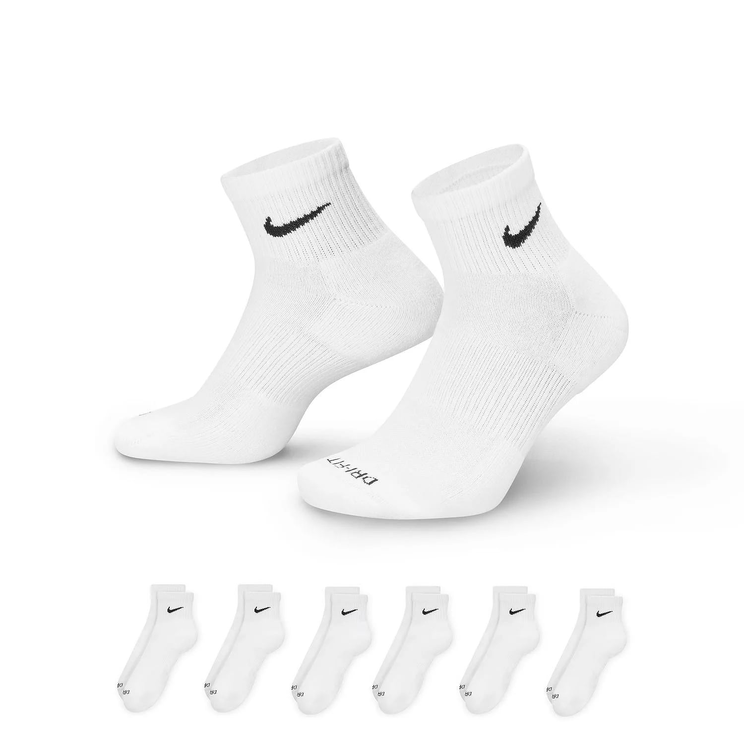 Nike Everyday Plus Cushion Ankle Socks, 6 Pack – Size: Medium (Men 6-8 / Women 6-10 / Kids 5Y-7Y) Color: White