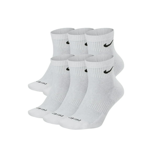 Nike Everyday Plus Cushion Ankle White/Black Socks - 6 Pair Pack SX6899-100