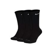 Nike Everyday Plus Cushion Crew 3 Pack Socks, SX6888-010 Black/White, Large