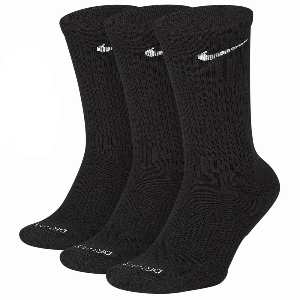 Nike Everyday Plus Cushion Crew 3 Pack Socks, SX6888-010 Black/White ...