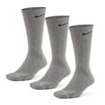 thumbnail image 1 of Nike Everyday Plus Cushion Crew 3 Pack Socks, SX6888-064 Carbon Heather/Black, X-Large, 1 of 3