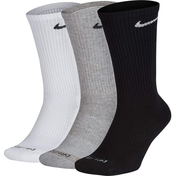 Nike Everyday Plus Cushion Crew Socks 3-Pair Pack Multicolor LG (Men's Shoe 8-12, Women's Shoe 10-13)