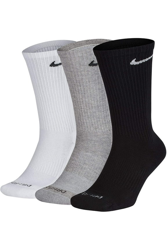 Everyday Plus Cushion Crew Socks 3-Pair Pack Multicolor LG (Men's Shoe 8-12, Women's Shoe 10-13)