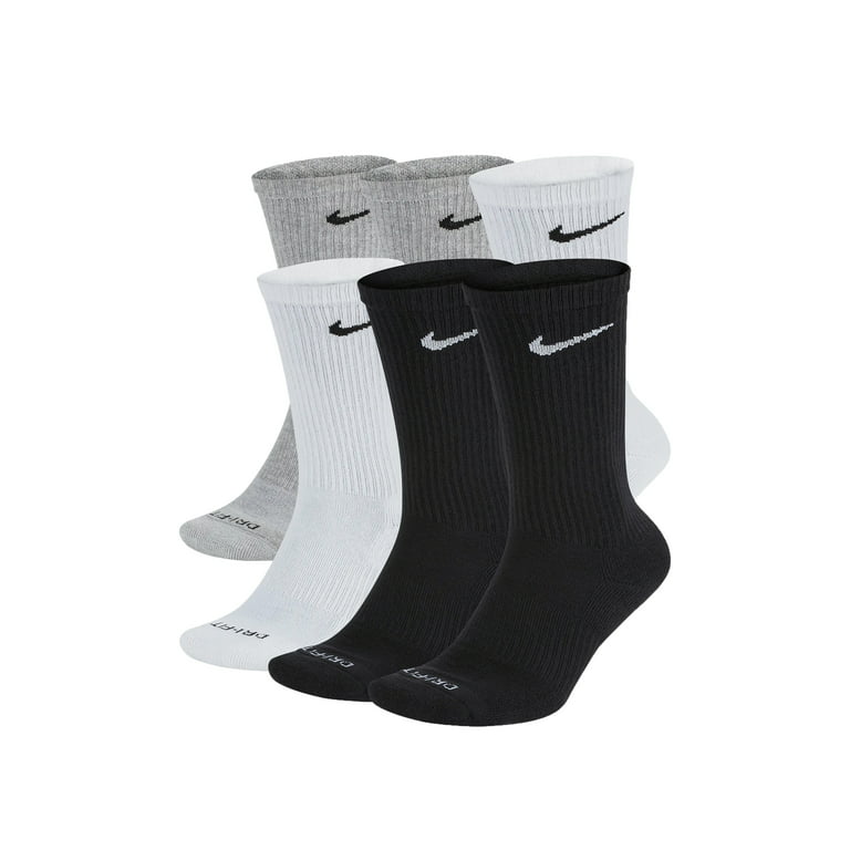 Nike Kids' 6 Pack Medium Everyday Cushioned Crew Socks