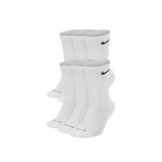 Nike Everyday Plus Cushion Crew Socks 6-Pair Pack White/Black LG (US Men's Shoe 8-12, Women's Shoe 10-13)